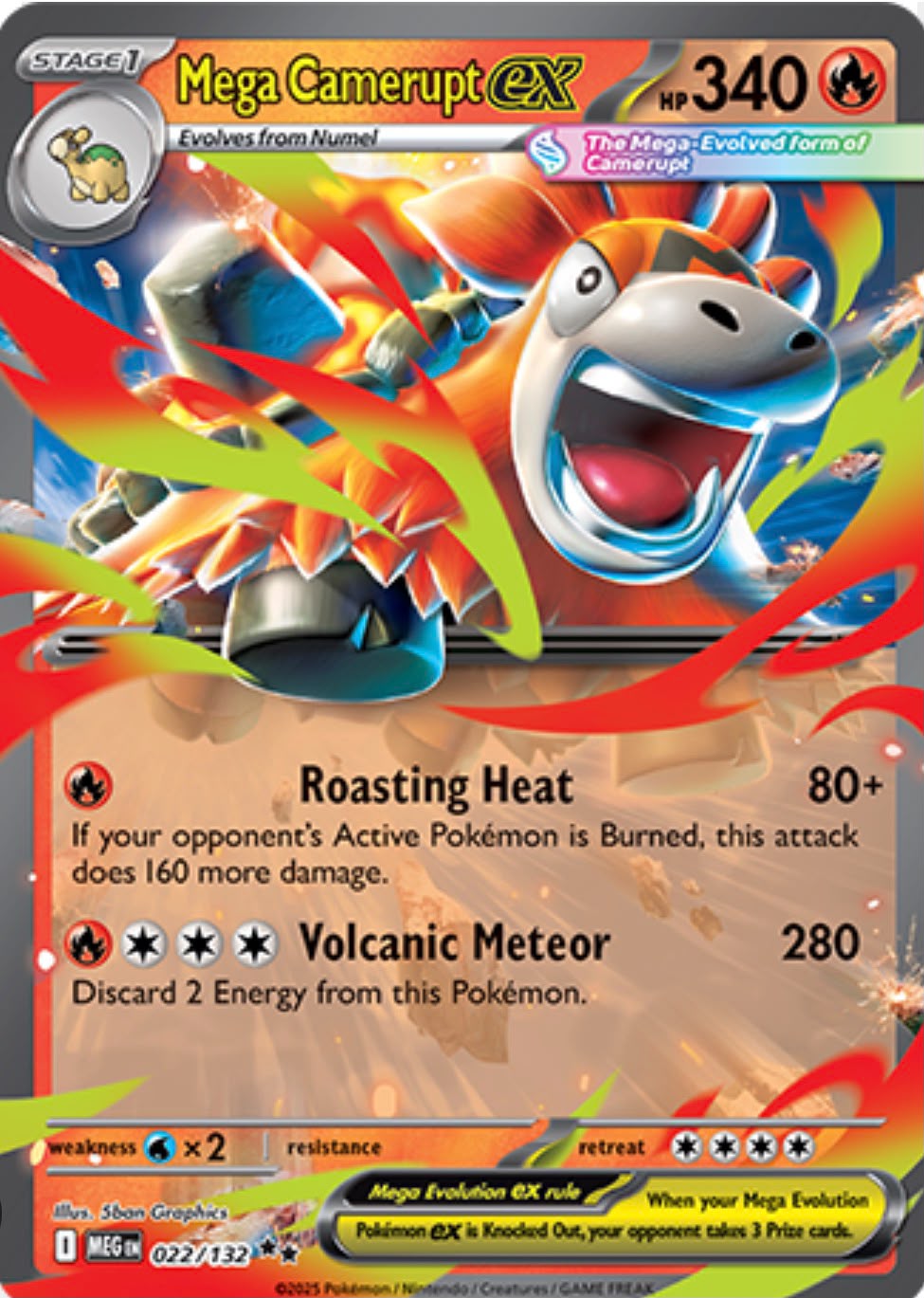 Mega Camerupt ex — 340 HP Pokémon card front