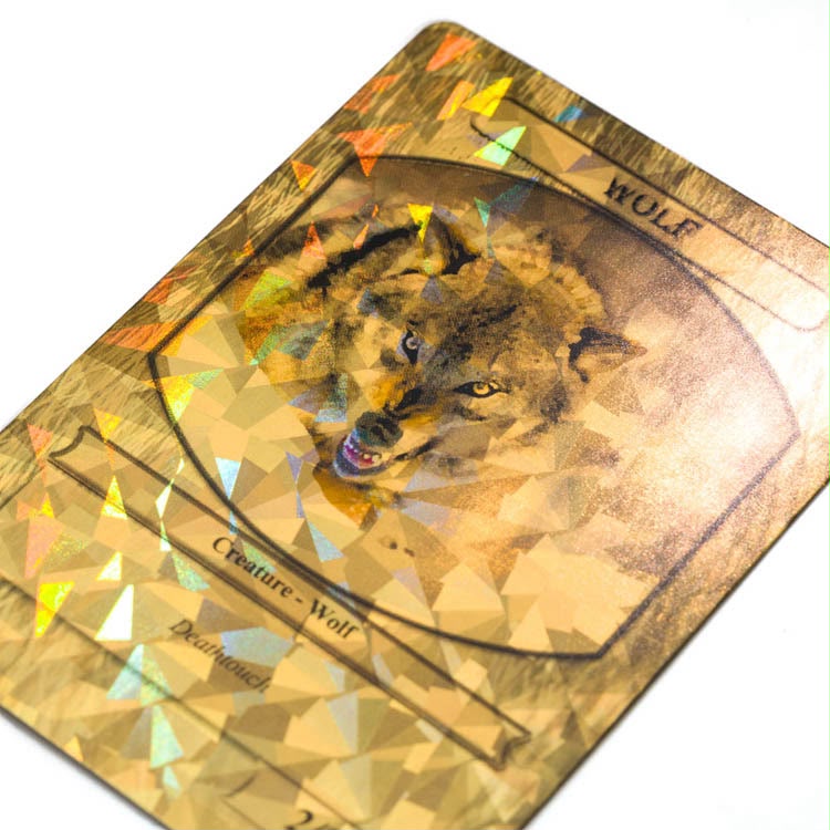 Gold Border Holographic Wolf Card Pokémon card front